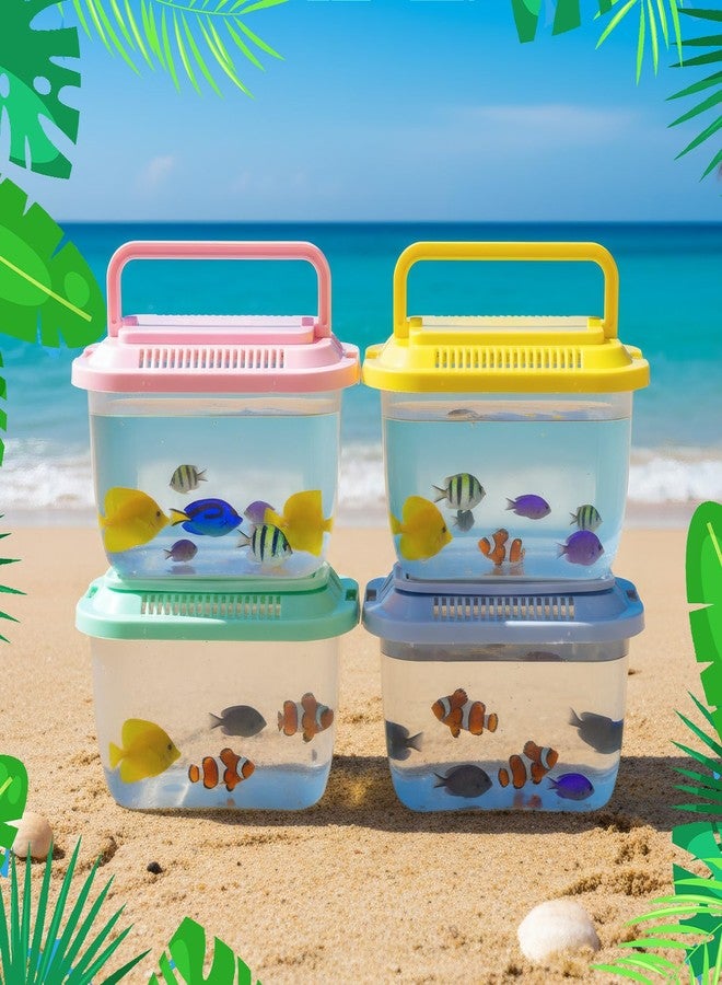 Grinsvalley 24Pcs Plastic Fish Bowls with Lids and Fishing Net Bulk Include 12 Pcs Fish Bowl and 12 Pcs Fishing Nets for Candy Summer Carnival Prizes Centerpieces and Party Decoration - Image 4